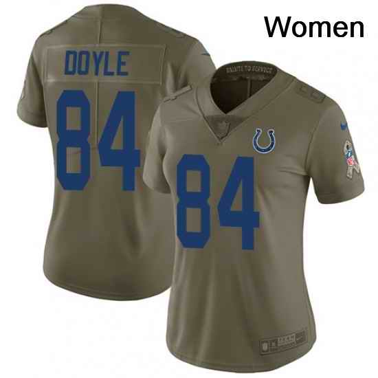 Womens Nike Indianapolis Colts 84 Jack Doyle Limited Olive 2017 Salute to Service NFL Jersey